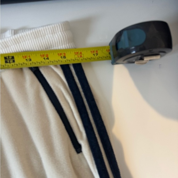 Faherty Richie Jogger Pants CREAM w/ NAVY BLUE Stripes Large - Picture 12 of 14